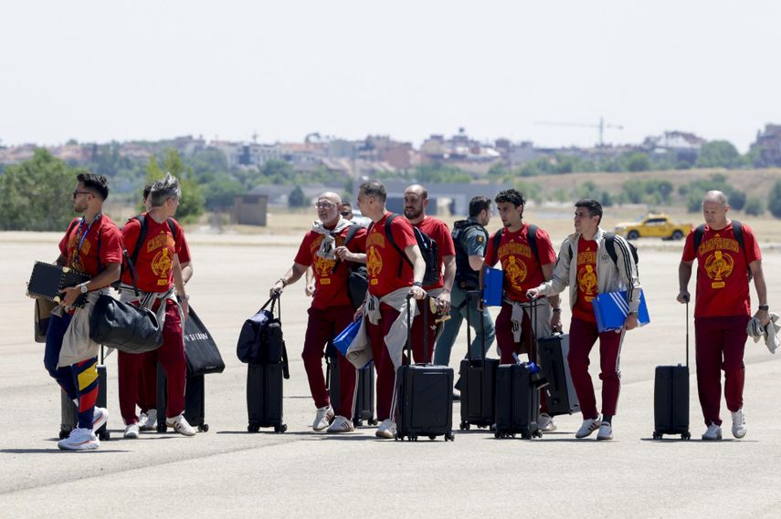 La selección de España llegó a Madrid para celebrar su segunda estrella