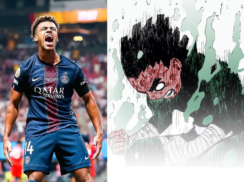 Désiré Doué y la inspiración en épica escena de Rock Lee en Naruto