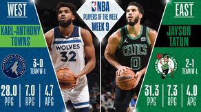 NBA: Jayson Tatum y Karl-Anthony Towns, jugadores de la semana