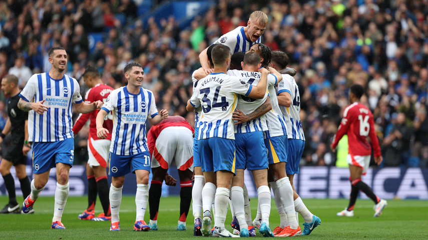 El Brighton superó al Manchester United con gol de Joao Pedro