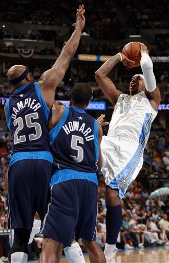 NBA: Nuggets 124, Mavericks 110; Anthony anota 30 puntos