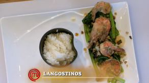 Langostinos salpimentados en salsa de ostras con arroz blanco  - Jessiel Landau