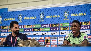 Qatar 2022: Un gato fue protagonista en conferencia de Vinícius Jr