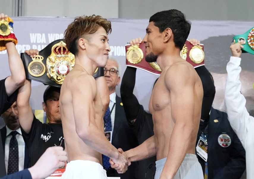 Naoya Inoue y Murodjon Akhmadaliev en peso y listo para choque indiscutible