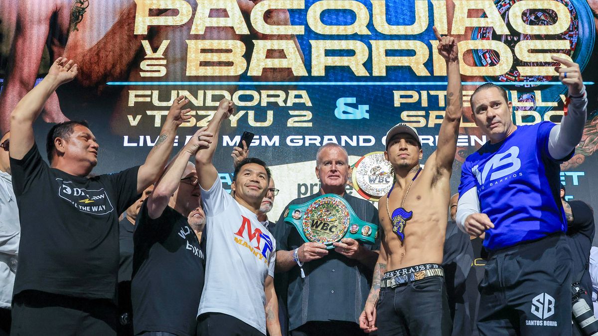 Manny Pacquiao y Mario Barrios cumplieron en la báscula Manny Pacquiao y Mario Barrios cumplieron en la báscula