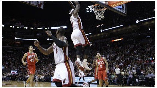 NBA: Heat 101, Nets 89; Wade, James y Bosh se combinan en triunfo