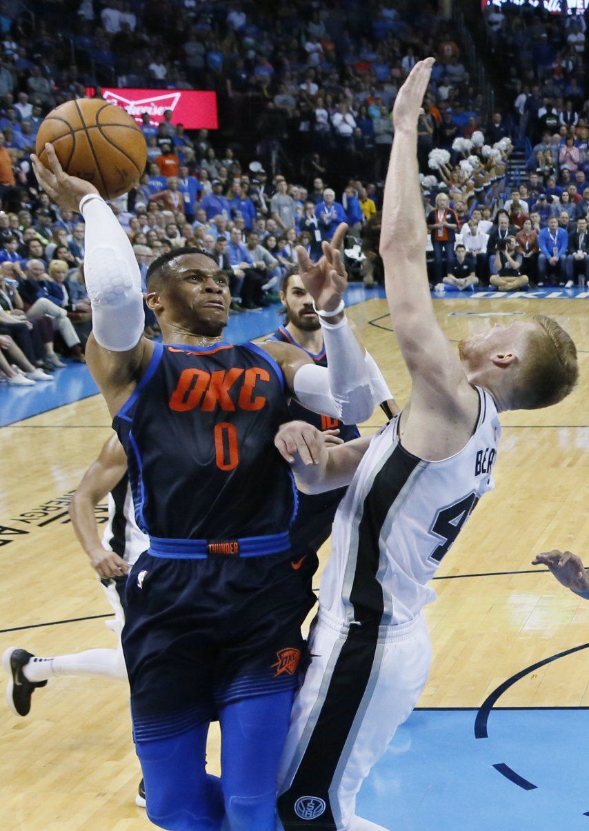 Westbrook logra ‘triple doble’; Thunder derrota a Spurs