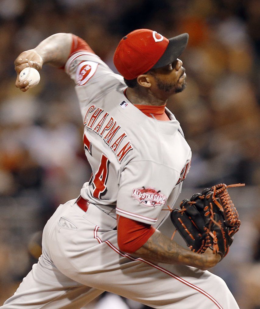 Aroldis Chapman lanzó los 62 pitcheos más rápidos en 2015