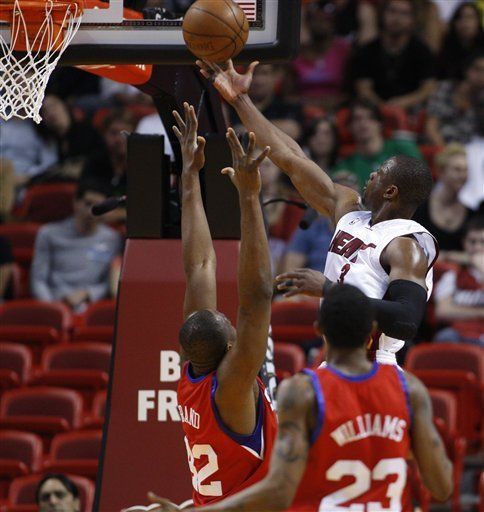 NBA: Heat 104, 76ers 91; Wade anota 38 puntos