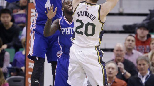 Hayward anota 24; Jazz supera a 76ers