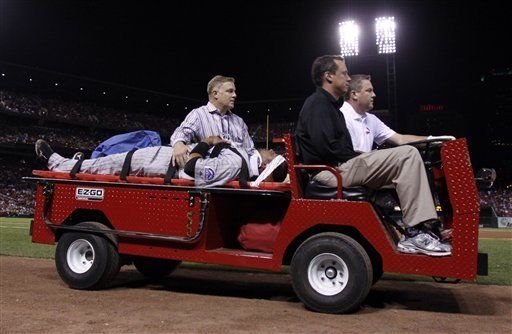 Receptor Olivo de Rockies lesionado mientras bateaba Pujols