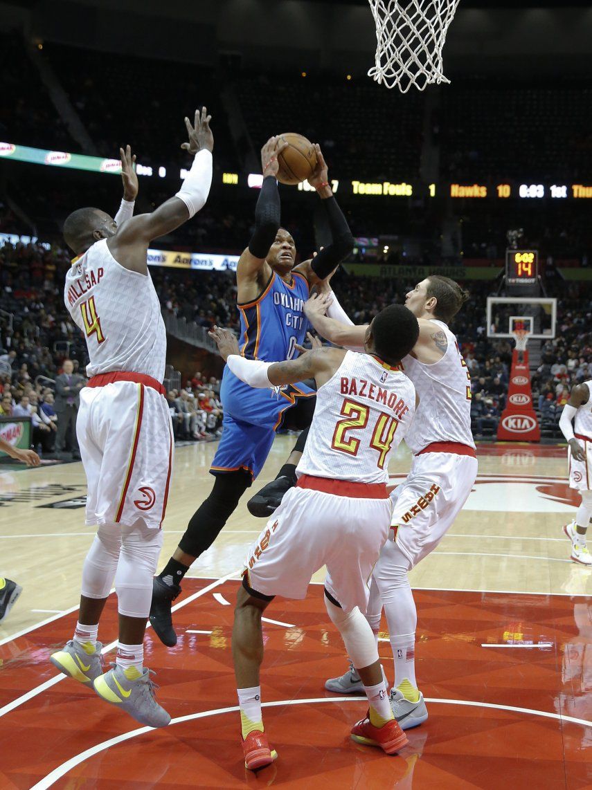Con triple-doble de Westbrook, OKC vence a Atlanta