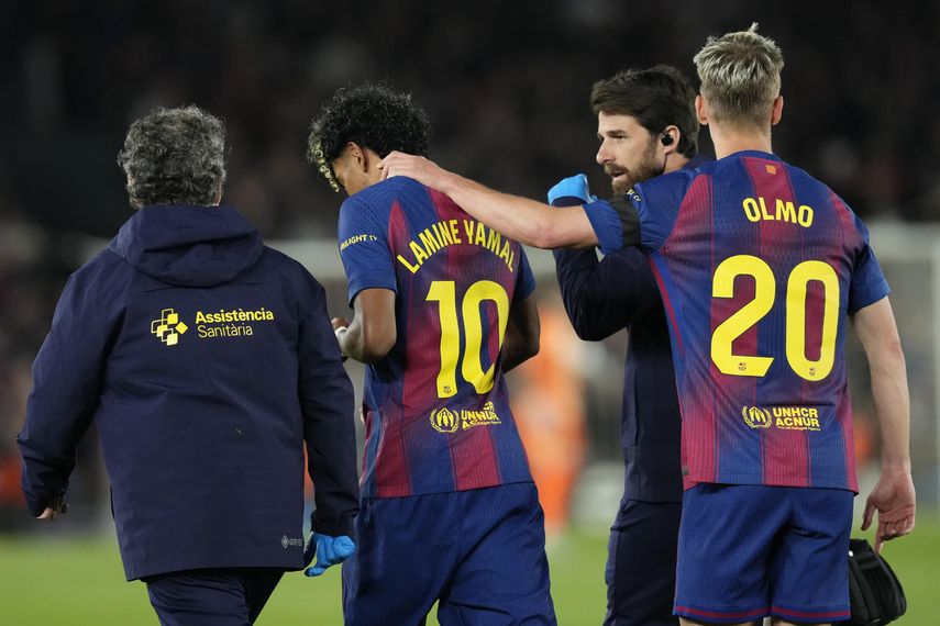 Lamine Yamal se lesiona en partido afectado por emergencia médica en la grada