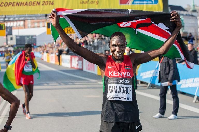 Los kenianos Kamworor y Cherono logran títulos mundiales de media maratón