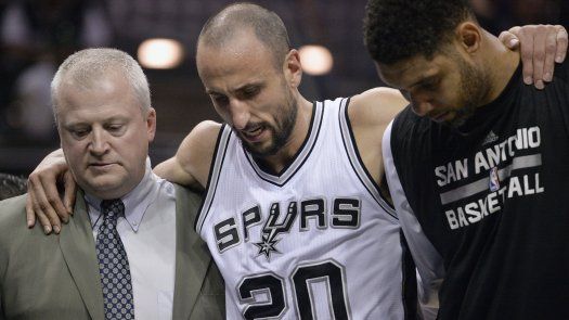 Spurs apalean pero Ginóbili sufre esguince
