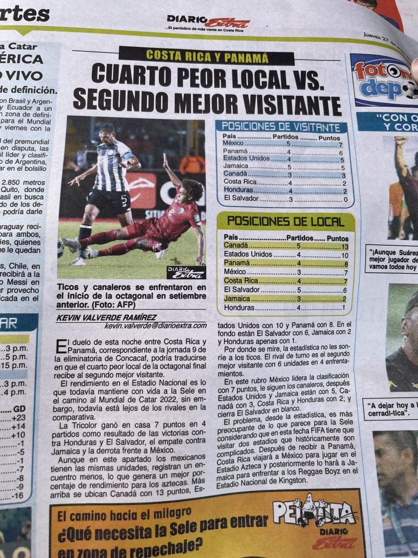 Eliminatorias: La prensa en Costa Rica pide vacunar a Panamá