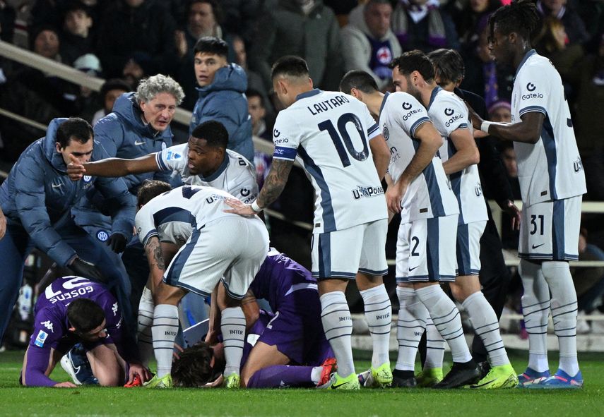 Fiorentina vs Inter interrumpido por desvanecimiento de Edoardo Bove