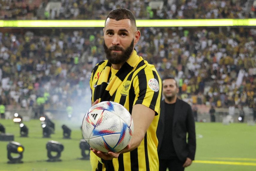 &nbsp;Karim Benzema anota su primer gol con Al Ittihad