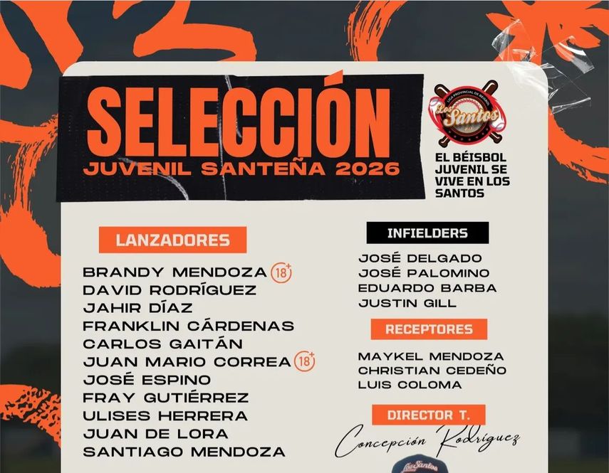 Béisbol Juvenil 2026: Los Santos revela su selección para el torneo