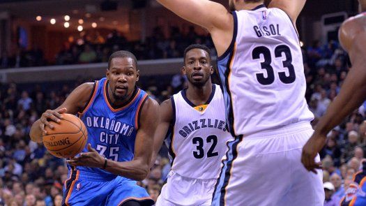 Con doble doble de Durant, Thunder aplasta a Grizzlies