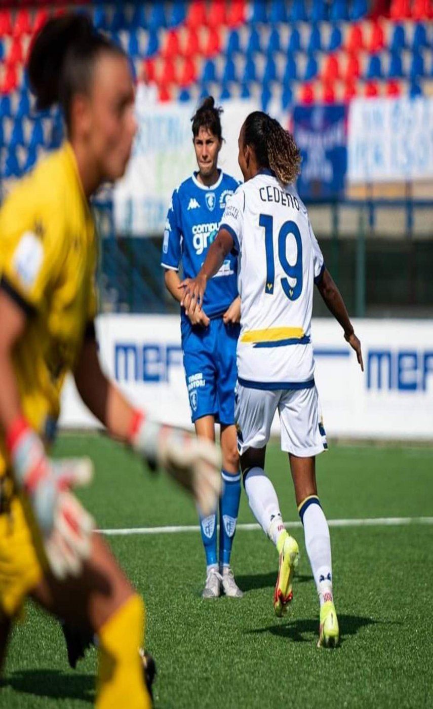Lineth Cedeño marca su primer gol con el Hellas Verona en Italia
