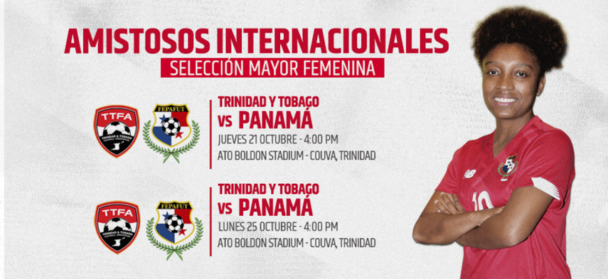 La selección femenina de Panamá jugará dos amistosos ante Trinidad y Tobago en octubre